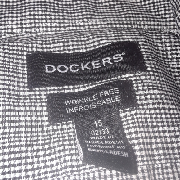 Size 15 plaid black an white dress shirt LIKE NEW - Picture 3 of 10